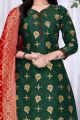 Green Banarasi Silk Salwar Suit (NWS-6340)