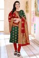 Green Banarasi Silk Salwar Suit (NWS-6387)