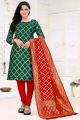 Green Banarasi Silk Salwar Suit (NWS-6425)