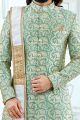 Green Banglori Silk Sherwani (NMK-4122)