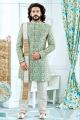 Green Banglori Silk Sherwani (NMK-4122)