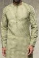 Green Cotton Casual Kurta Pajama (NMK-6153)