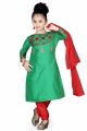 Green Cotton Girls Salwar Kameez (NFG-101)