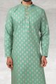 Green Cotton Kurta Pajama for Men (NMK-5662)