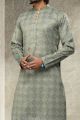 Green Cotton Kurtas for Men (NMK-6164)