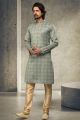 Green Cotton Kurtas for Men (NMK-6164)