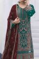 Green Faux Georgette Embroidered Salwar Suit (NWS-6955)