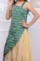 Green, Golden Brocade, Net Girls Gown (NFG-196)