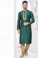 Green Jaquard Kurta Pajama (NMK-7806)