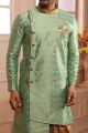 Green Jaquard Silk Brocade Indo Western (NMK-4459)