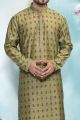 Green Jaquard Silk Brocade Kurta Pajama (NMK-4928)