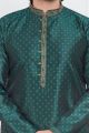 Green Jaquard Silk Brocade Kurtas for Men (NMK-7744)