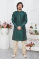 Green Jaquard Silk Brocade Kurtas for Men (NMK-7744)