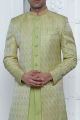 Green Jaquard Silk Indo Western (NMK-7171)