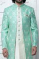 Green Jaquard Silk Indo Western (NMK-7174)