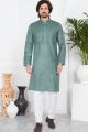 Green Linen Cotton Kurta Pajama (NMK-7583)