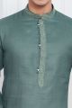 Green Linen Cotton Kurta Pajama (NMK-7593)