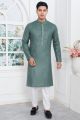 Green Linen Cotton Kurta Pajama (NMK-7593)