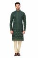 Green Lucknowi Nehru Jacket (NMK-6001)