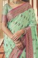 Green Tusser Silk Saree (NWSA-5830)