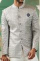 Grey Art Silk Embroidered Indo Western (NMK-7134)