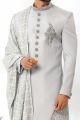 Grey Art Silk Indian Sherwani (NMK-6257)