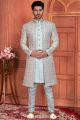 Grey Art Silk Indo Western for Men (NMK-7686)