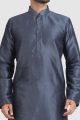 Grey Art Silk Kurta Pajama (NMK-5929)