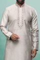 Grey Art Silk Kurta Pajama (NMK-6418)