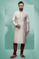 Grey Art Silk Kurta Pajama (NMK-6418)