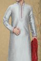 Grey Art Silk Regular Kurta Pajama (NMK-2264)