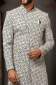 Grey Art Silk Sherwani for Men (NMK-6249)