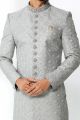 Grey Art Silk Sherwani for Men (NMK-6265)