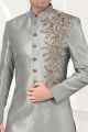 Grey Art Silk Sherwani (NMK-5250)