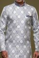 Grey Banarasi Jaquard Indo Western for Men (NMK-6994)