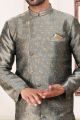 Grey Banarasi Jaquard Indo Western (NMK-6901)