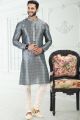 Grey Banarasi Silk Casual Kurta Pajama (NMK-6692)