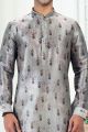 Grey Banarasi Silk Kurta Pajama for Men (NMK-6705)