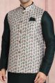 Grey Banarasi Silk Nehru Jacket (NMK-5684)