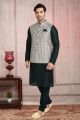 Grey Banarasi Silk Nehru Jacket (NMK-5684)