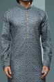 Grey Cotton Casual Kurta Pajama (NMK-6212)