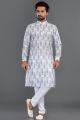 Grey Cotton Casual Kurta Pajama (NMK-8136)