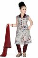 Grey Cotton Girls Salwar Kameez (NFG-094)