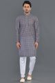 Grey Cotton Kurta Pajama for Men (NMK-8139)