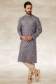 Grey Cotton Kurtas for Men (NMK-5663)