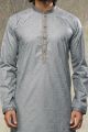 Grey Cotton Mens Kurta Pajama (NMK-6163)