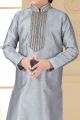 Grey Jaquard Kids Kurta Pajama (NKK-660)