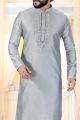 Grey Jaquard Kurta Pajama (NMK-4245)