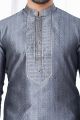 Grey Jaquard Kurta Pajama (NMK-7813)