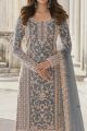 Grey Net Womens Salwar Suit (NWS-6708)